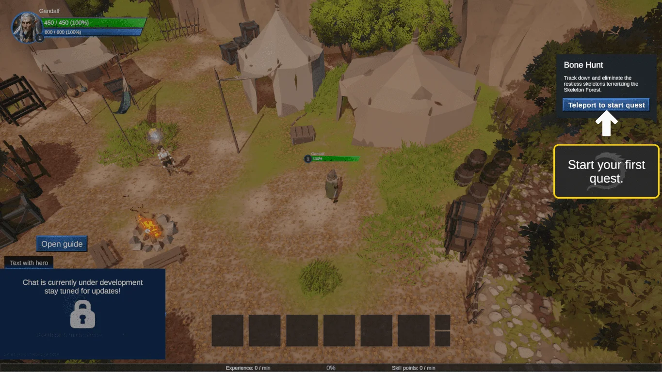 Pre-release Dominus Automa hero exploring a stylized outdoor area