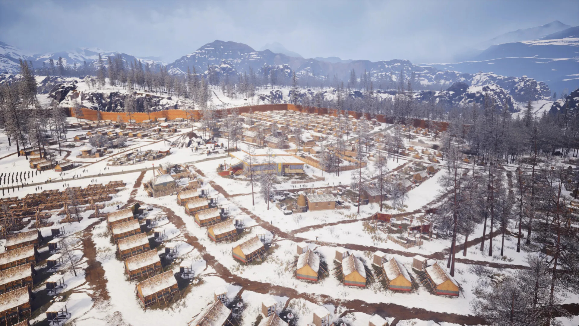 Mandate Order settlement covered in snow during winter